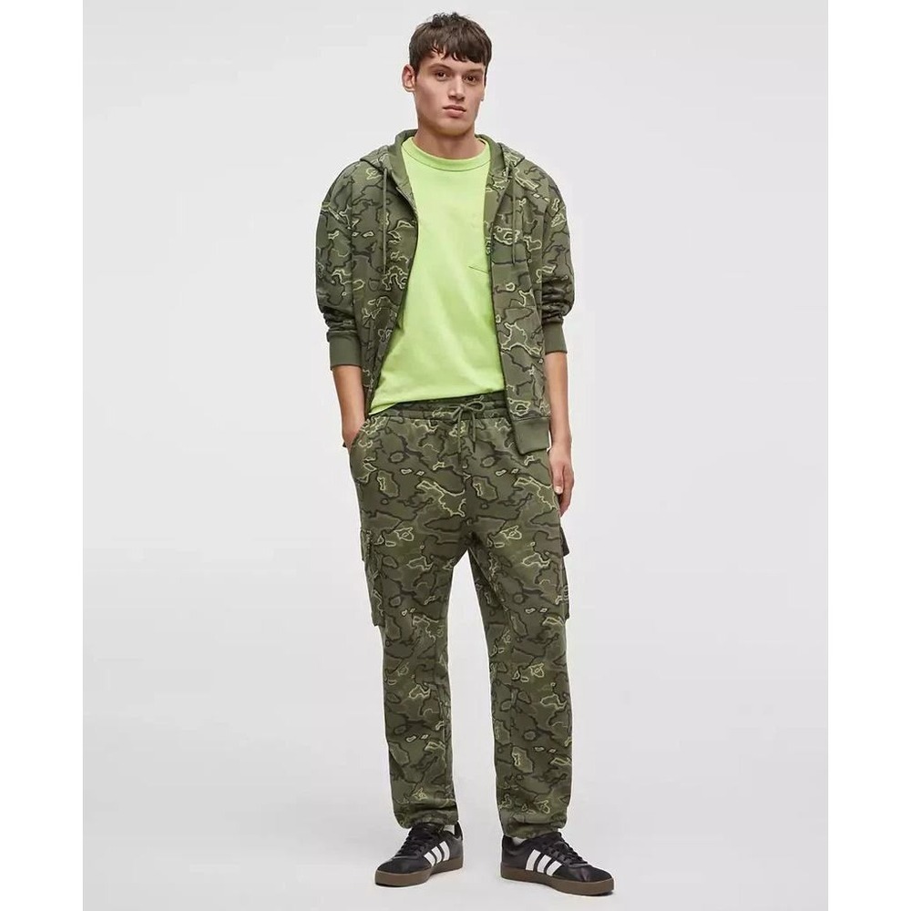 Mode of One Mens Bleeker Camo Cargo Jogger Pants‎ Green Fleece Large 100198152MN